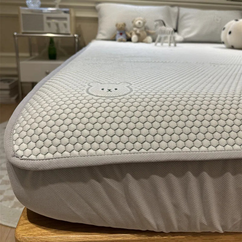 DecorBites™ Cooling Ice Bean Sheet Set: Breathable Rayon Mat & Pillowcases for Summer Bed