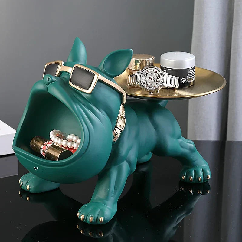 DecorBites™ Bulldog Figurine Storage Box Resin Craft Home Decor Sculpture Ornament