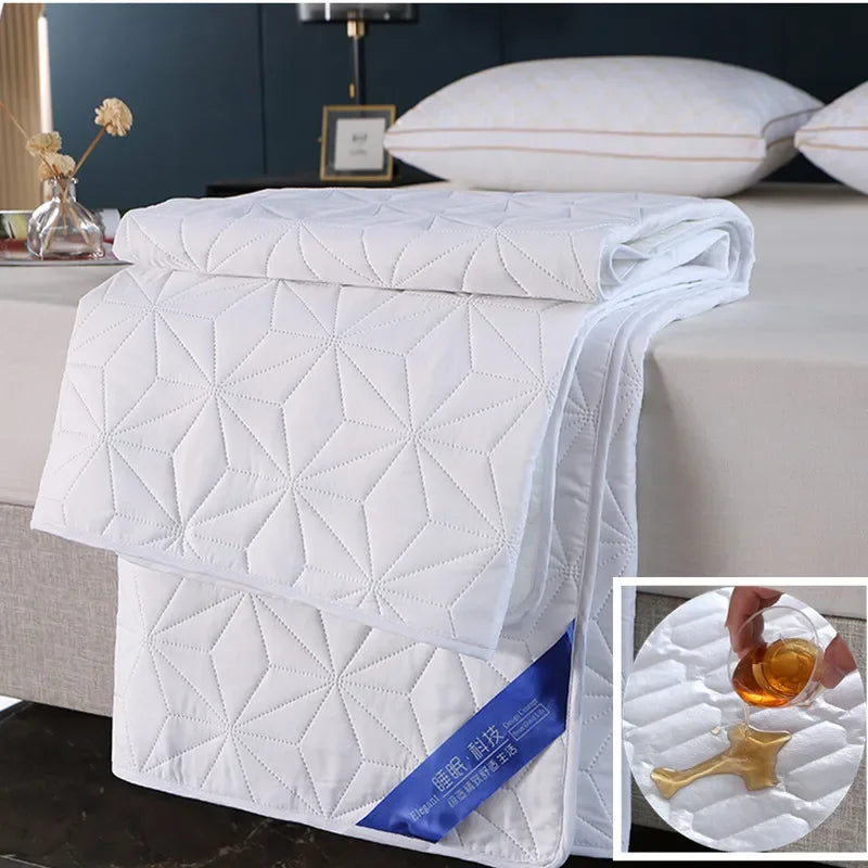 DecorBites™ Cotton Quilted Waterproof Bed Protector Pad for Elderly, Children, Mother Child