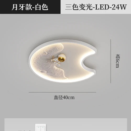 DecorBites™ Astronaut Moon Acrylic Ceiling Lamp: Modern Lighting for Home, Office, and Cafe