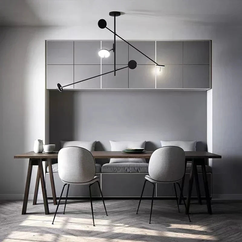 DecorBites™ Black Metal LED Pendant Light: Minimalist Living Room Fixture