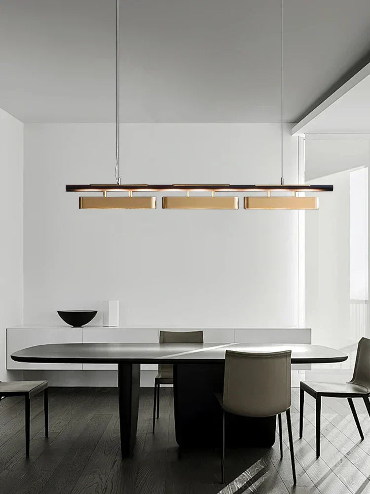 DecorBites™ Brushed Gold Stainless Steel Long Pendant Lamp for Dining Room & Bar Decor