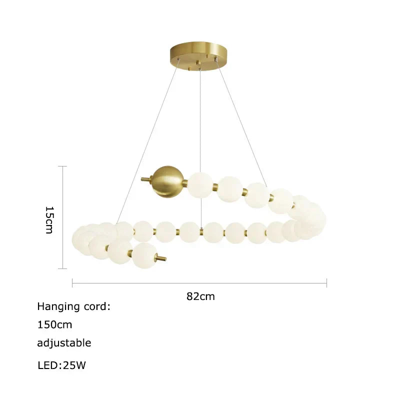 DecorBites™ Love Gold Chrome Chandelier LED Suspension Lighting for Dinning Room
