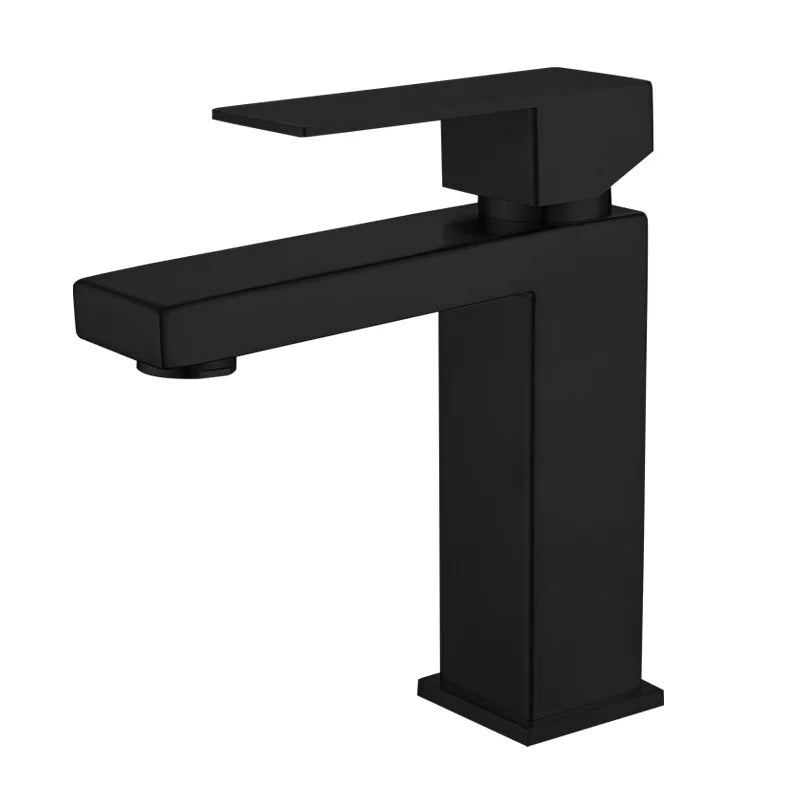 DecorBites™ Brushed Gold Basin Faucet Single Handle Cold Hot Water Mixer Deck Mounted