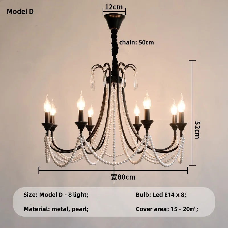 DecorBites™ Elegant Black Crystal Chandelier Pendant Light for Living Room