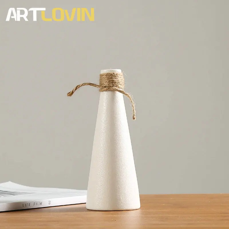 DecorBites™ Japanese Style Ceramic Vases for Modern Home Decor and Artificial Flowers