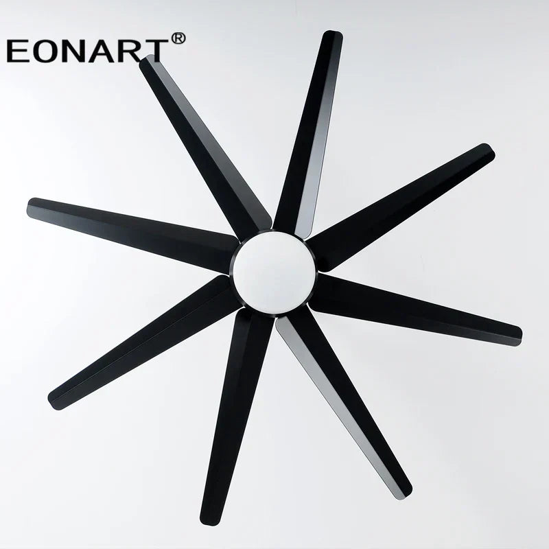 DecorBites™ 66" DC Ceiling Fan with Remote Control, Modern Aluminum 8-Blade LED Light