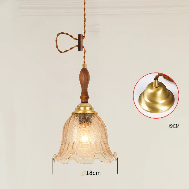 DecorBites™ Glass LED Pendant Lamp: Modern Copper Nordic Indoor Lighting for Home, Coffee, Bedroom & Living Room