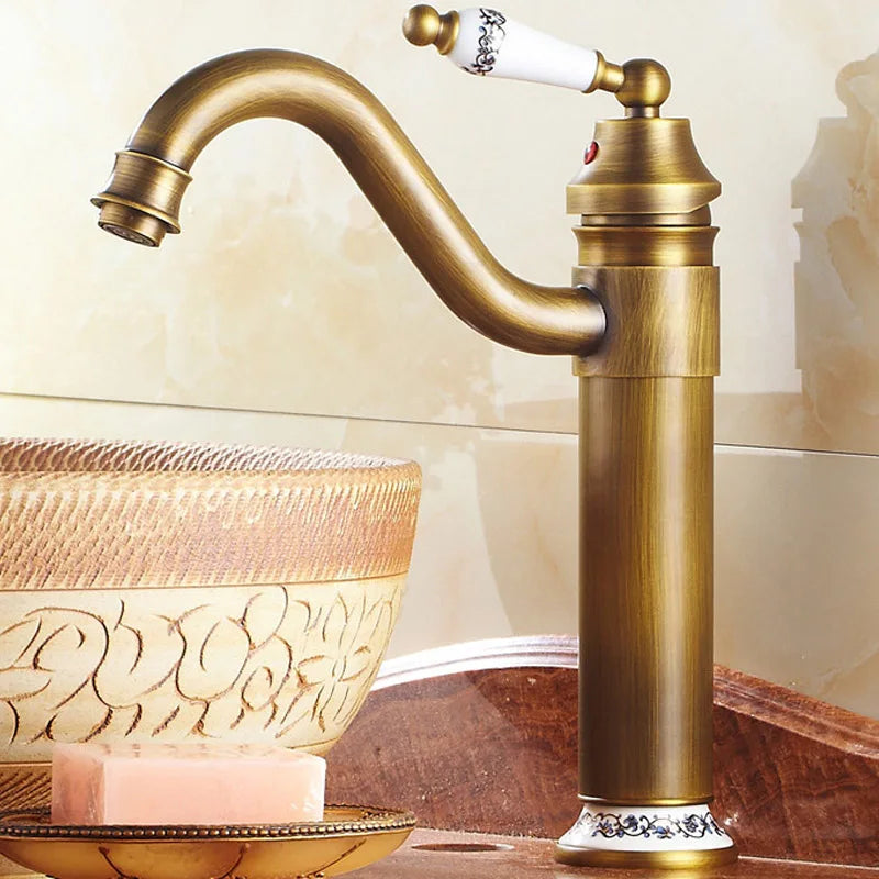 DecorBites™ Antique Bronze Finish Bathroom Sink Faucet - Basin Tap YT-5050