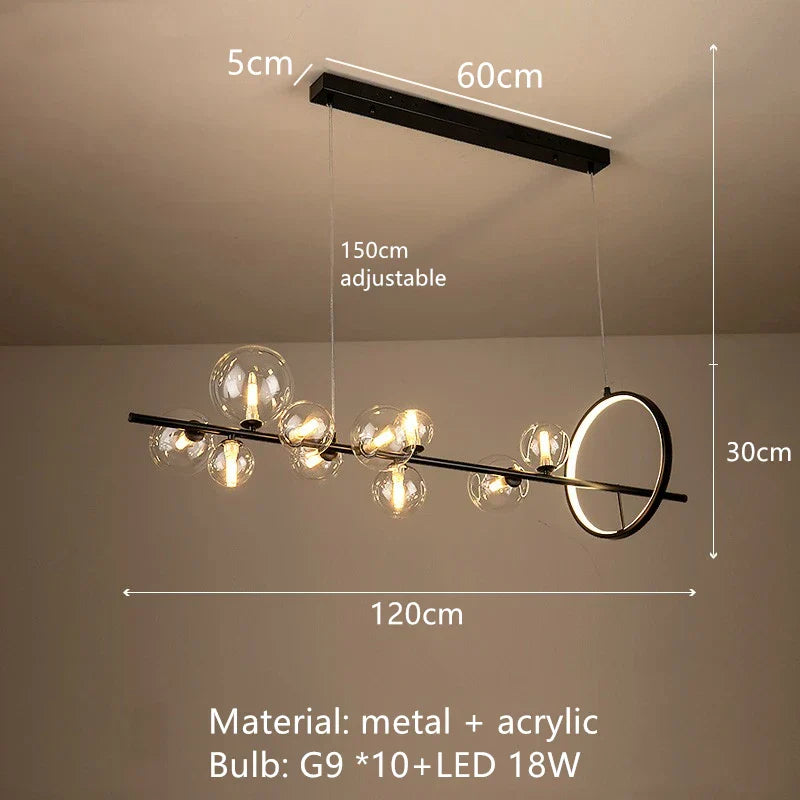 DecorBites™ Clear Glass Bubble Chandelier LED Hanglamp G9 Loft Deco Lighting