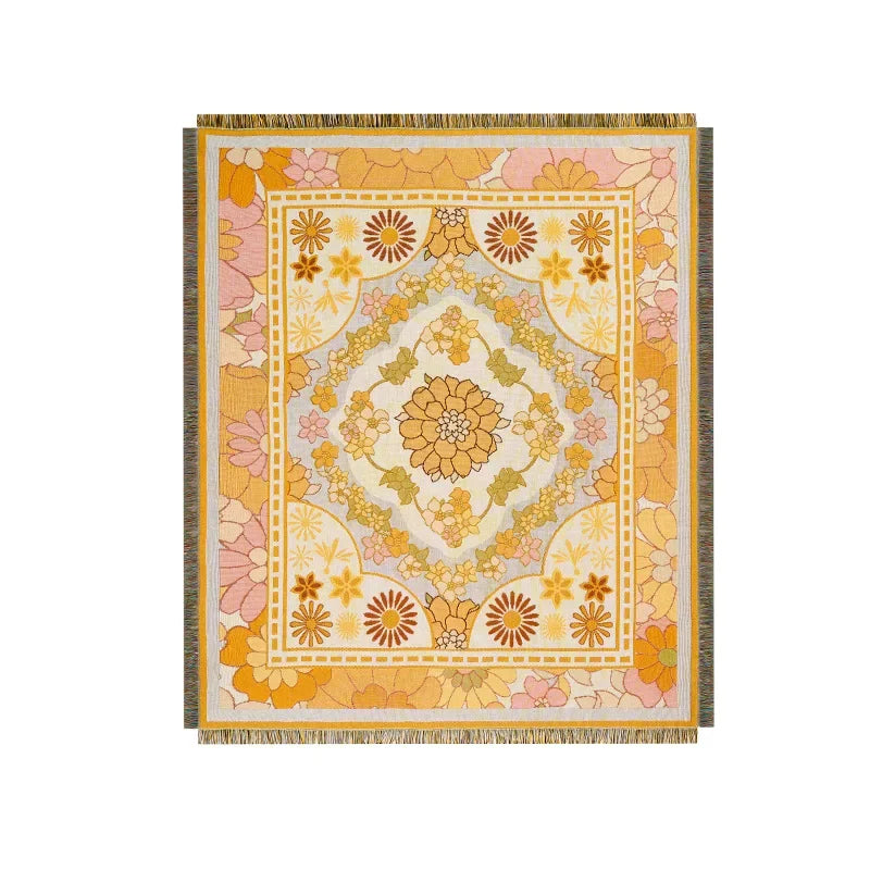 DecorBites™ Boho Floral Sofa Throw Blanket