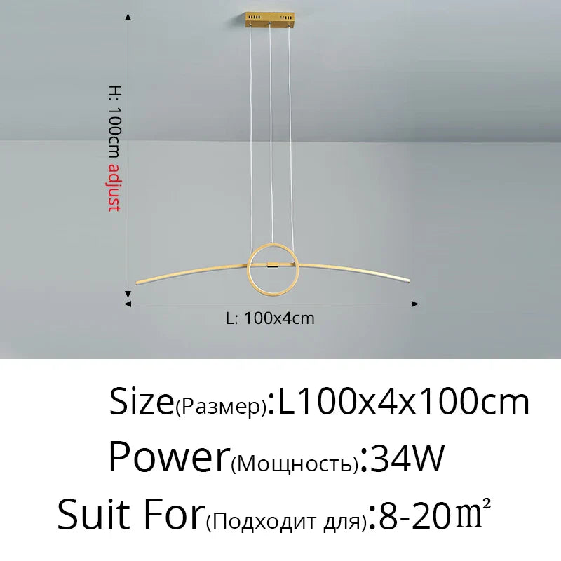 DecorBites™ LED Ceiling Chandelier: Modern Minimalist Kitchen Dining Table Lighting