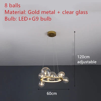 DecorBites™ Branching Bubbles Chandelier in Black and Gold for Modern Dining Room