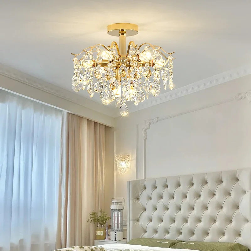 DecorBites™ Crystal Luxe LED Ceiling Chandelier for Elegant Living Room Ambiance