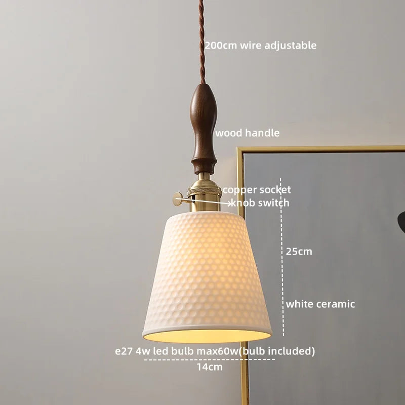 DecorBites™ Ceramic LED Pendant Light Fixture Modern Hanging Lamp for Home Decor