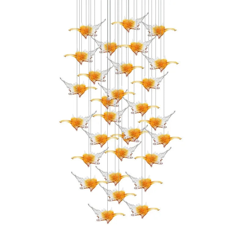 DecorBites™ Glass High Ceiling LED Chandeliers Modern Living Room Luxury Design