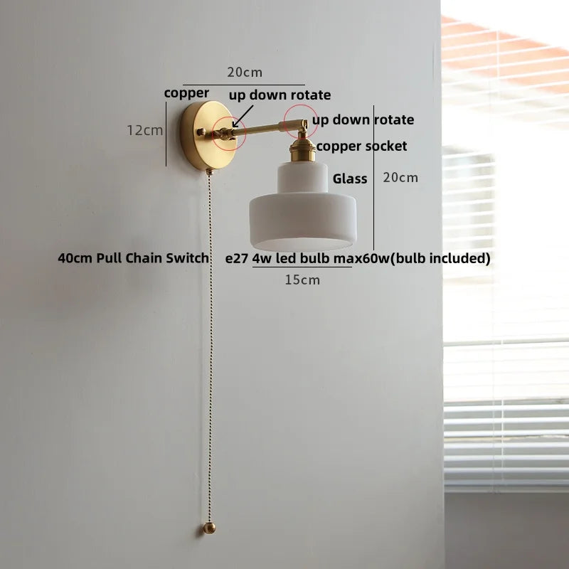 DecorBites™ LED Glass Wall Light Fixture Up Down Rotate Modern Living Room Bar