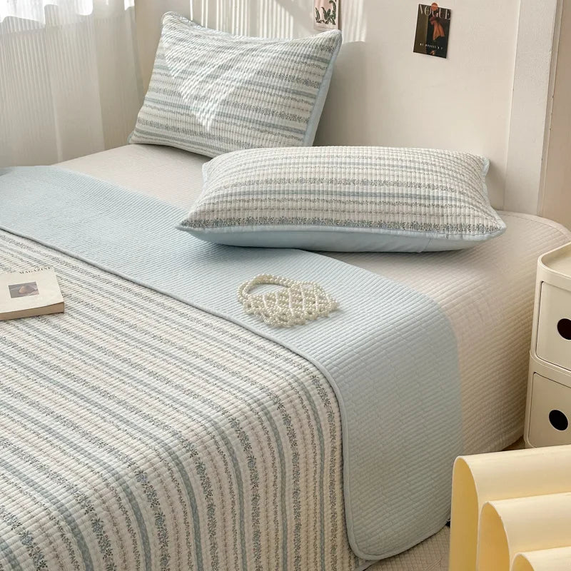 DecorBites™ Double-Sided Cotton Bed Cover Quilted Tatami Mat, Soft & Anti-Slip Mattress