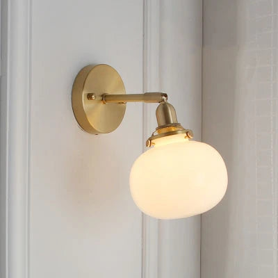 DecorBites™ Clear Glass LED Mirror Light Pull Chain Copper E14 Wall Lamp