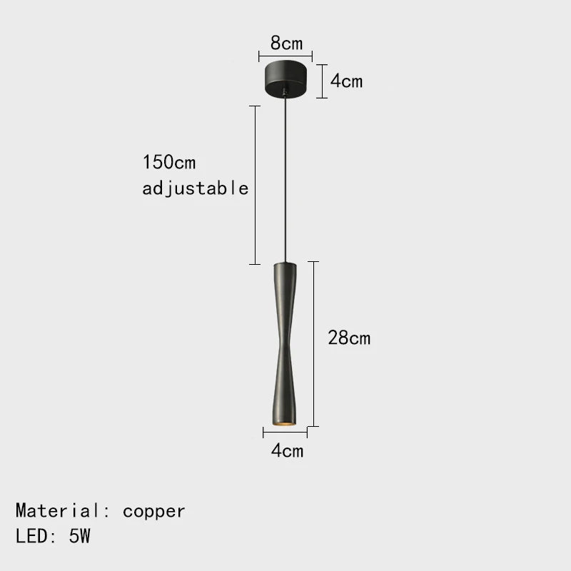 DecorBites™ Copper Black Gold LED Pendant Light with Adjustable Cord - 3 Changeable Options