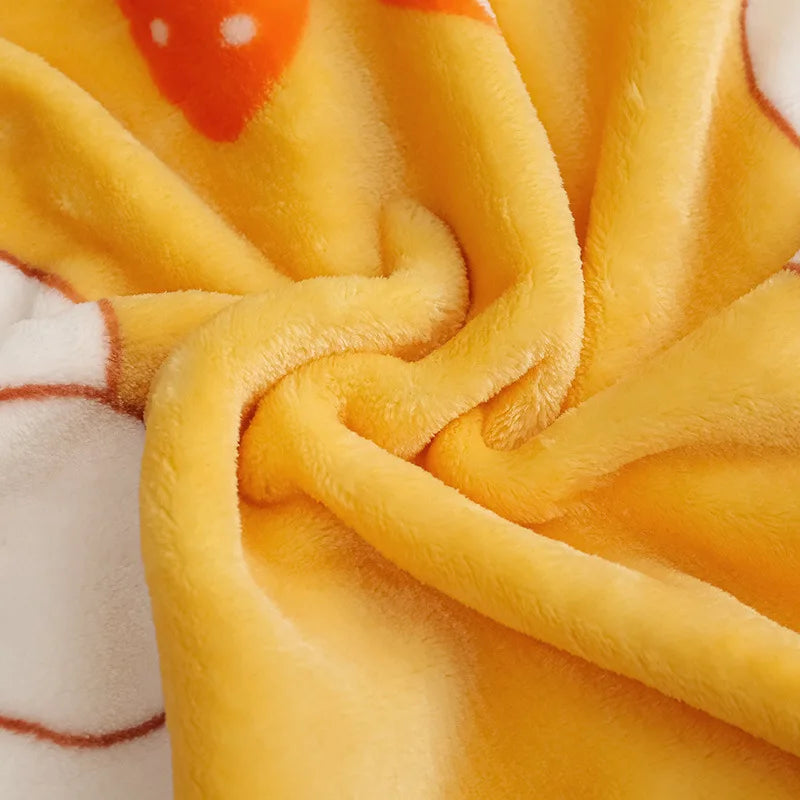 DecorBites™ Cartoon Flannel Blanket: Soft & Skin-Friendly for Summer & Autumn Beds.
