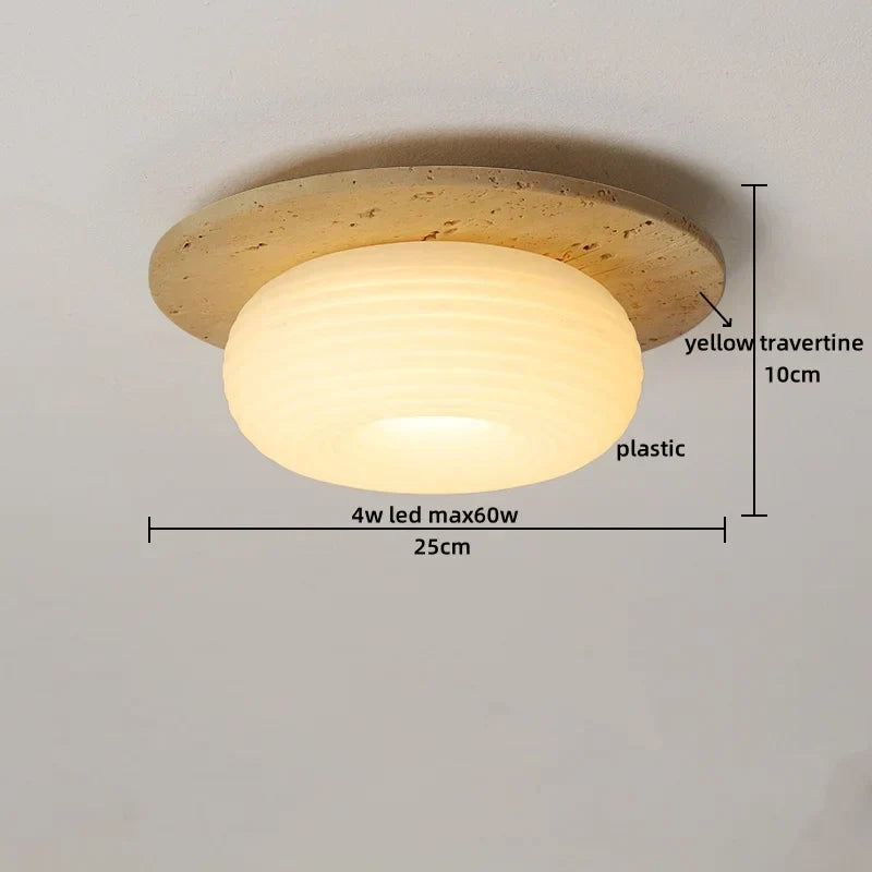 DecorBites™ LED Yellow Travertine Flush Mount Ceiling Light Fixtures