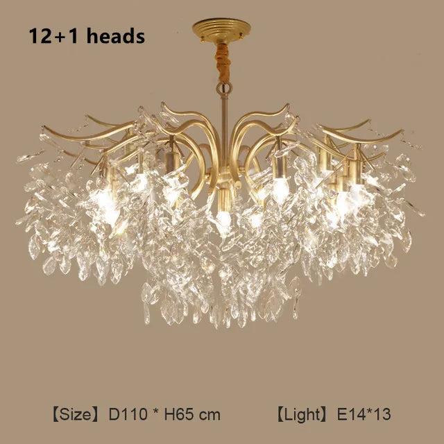 DecorBites™ Crystal Branch Chandelier: Modern Minimalist Luxury Lighting for Living Room and Bedroom