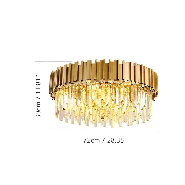 DecorBites™ Gold Black Crystal Chandeliers LED Ceiling Light for Luxe Living & Hospitality