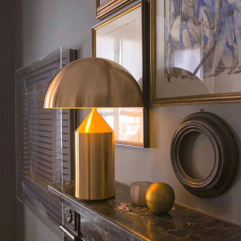 DecorBites™ LED Mushroom Table Lamp: Stylish Metal Desk Light for Living Room, Bedroom, or Dining Area