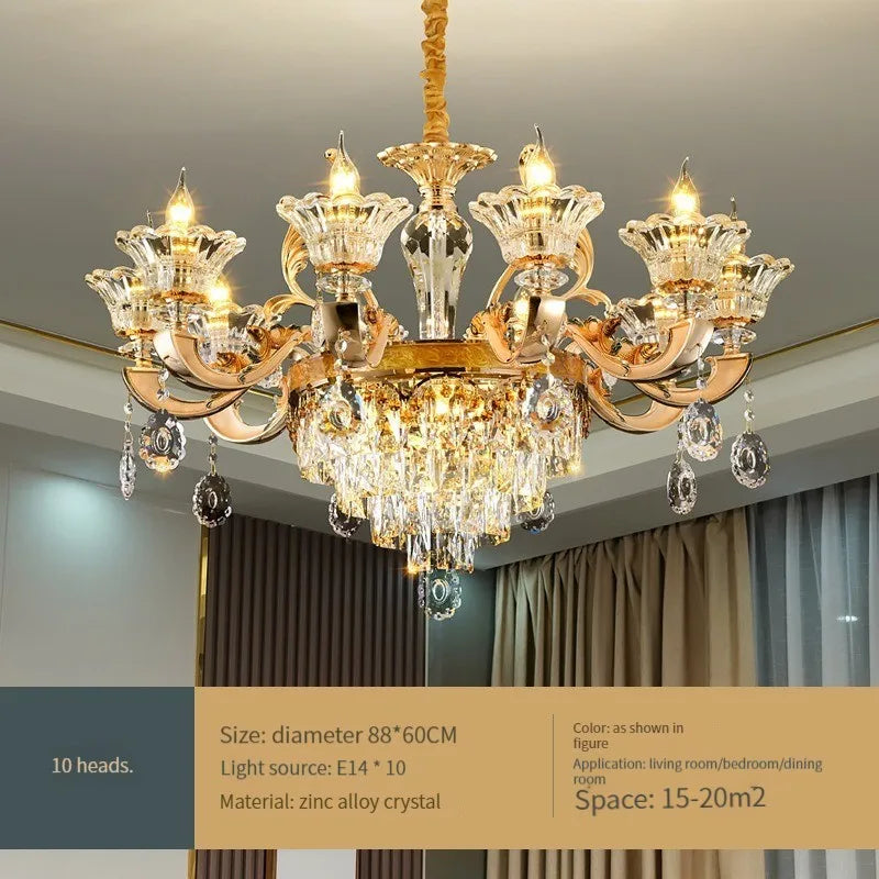 DecorBites™ Crystal Chandelier Ceiling Light for Living, Dining, and Bedroom