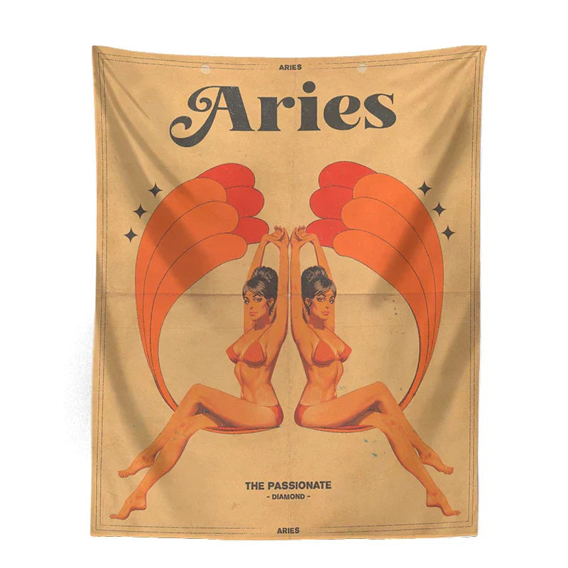 DecorBites™ Constellation Tarot Tapestry: Retro Modern Woman Wall Hanging & Room Decor
