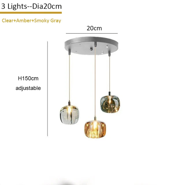DecorBites™ Crystal LED Chandelier: Modern Living Room Suspension Light for Home Decoration