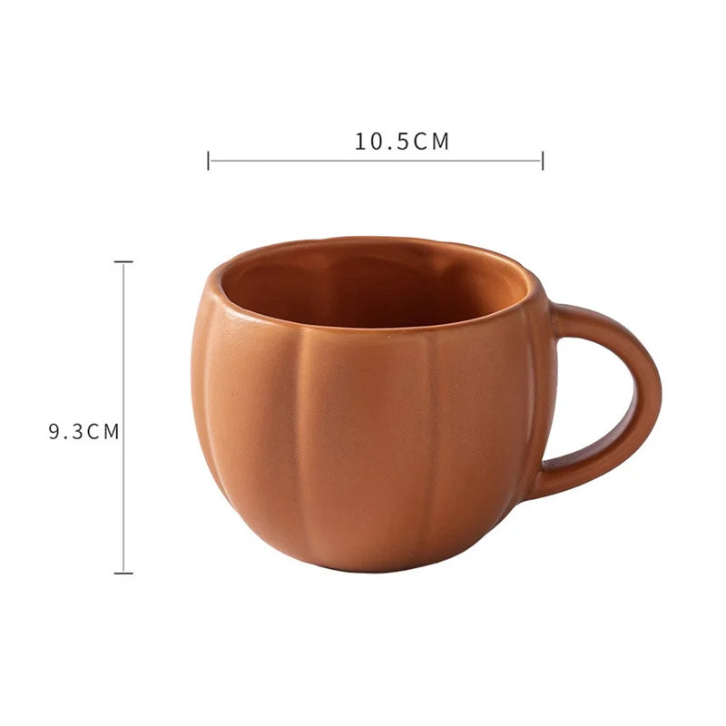 DecorBites™ Halloween Pumpkin Ceramic Mug with Retro Enamel Handle for Coffee Milk Tea
