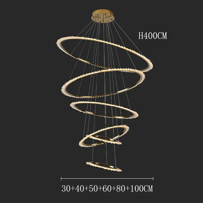 DecorBites™ Crystal Chandelier Stair Pendant Lamp for Modern Home Decoration & Living Room Lighting