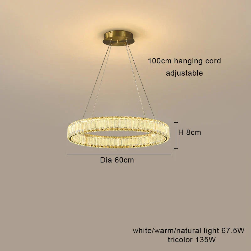 DecorBites™ Crystal Chandelier Pendant Lamps for Home Decor and Modern Living Room Lighting