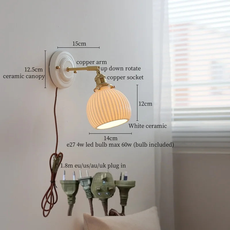 DecorBites™ Ceramic LED Wall Lamps - Minimalist Modern Nordic Design for Living Room, Bedroom, Mirror