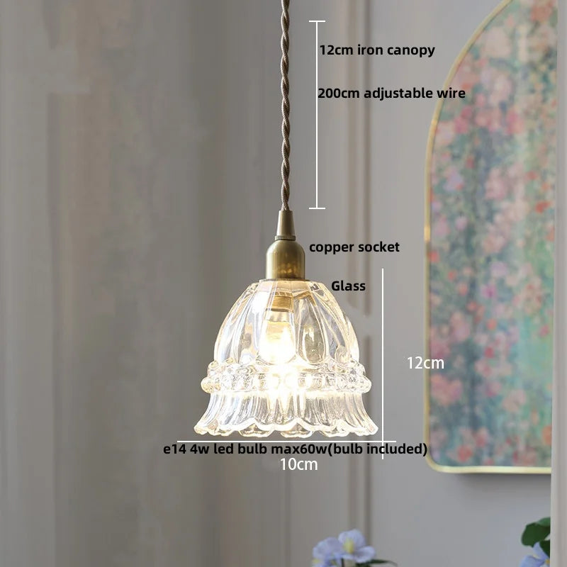 DecorBites™ Brass LED Pendant Light Fixture Clear Glass Nordic Modern Hanging Lamp