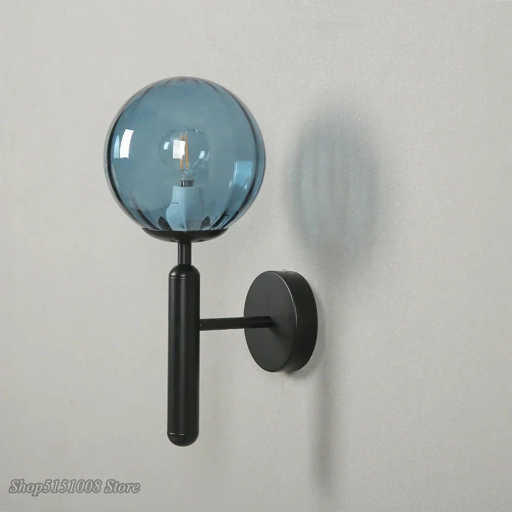 DecorBites™ Glass Ball LED Wall Lamp Modern Bedroom Beside Light Fixture