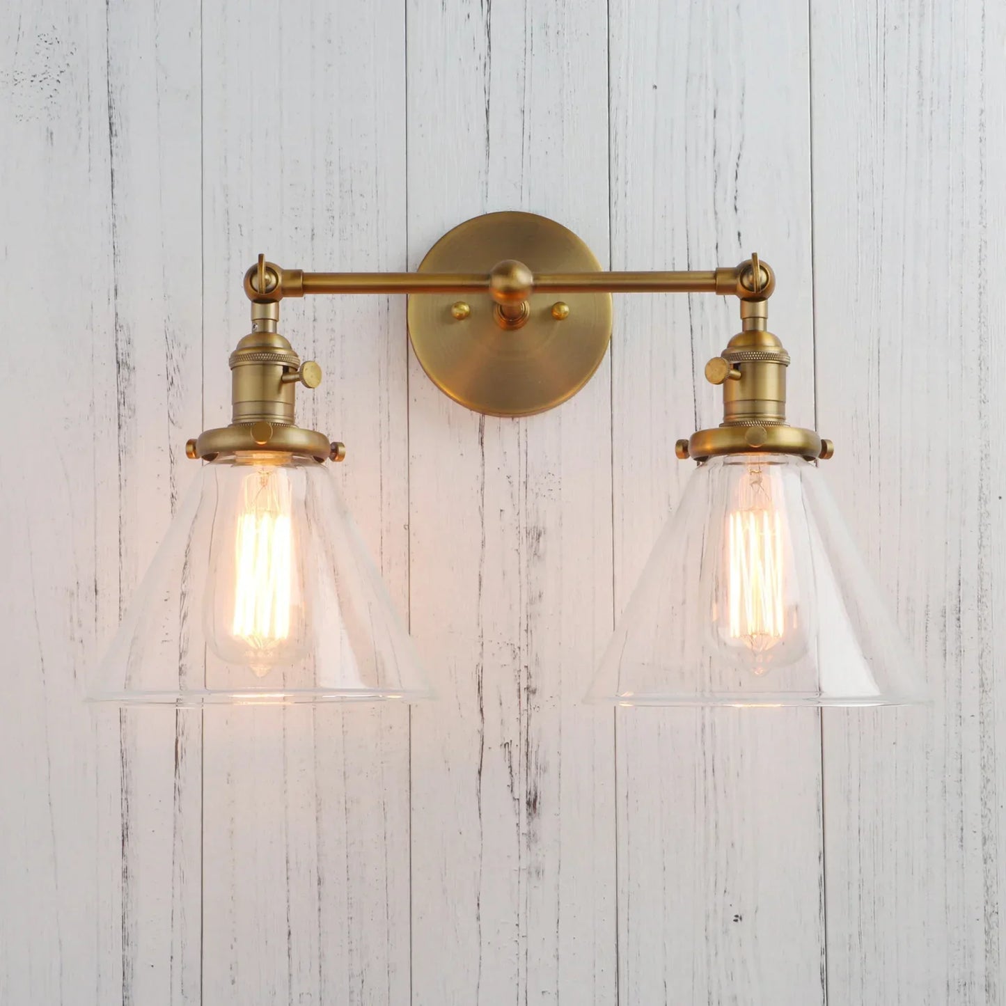 DecorBites™ Funnel Glass Wall Sconce Light Fixture for Bedroom and Loft Decor