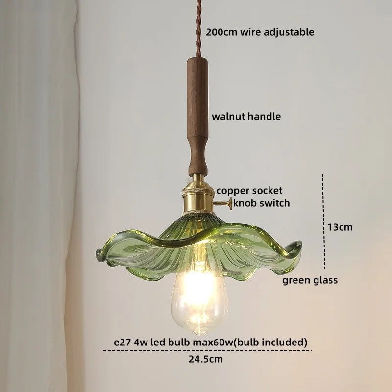 DecorBites™ Ceramic Walnut Copper LED Pendant Light Chandelier for Bedroom Living Room