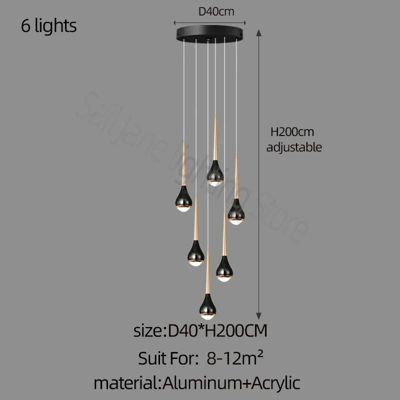 DecorBites™ Luxe Loft Chandelier: Nordic Modern Style for Living Room, Hotel, or Apartment