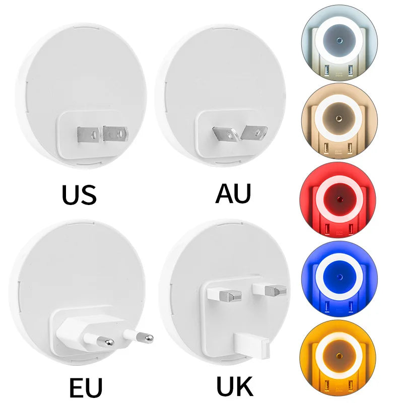 DecorBites™ LED Night Light Smart Sensor Plug-in Wall Night Lamp for Home Bedroom Hallway