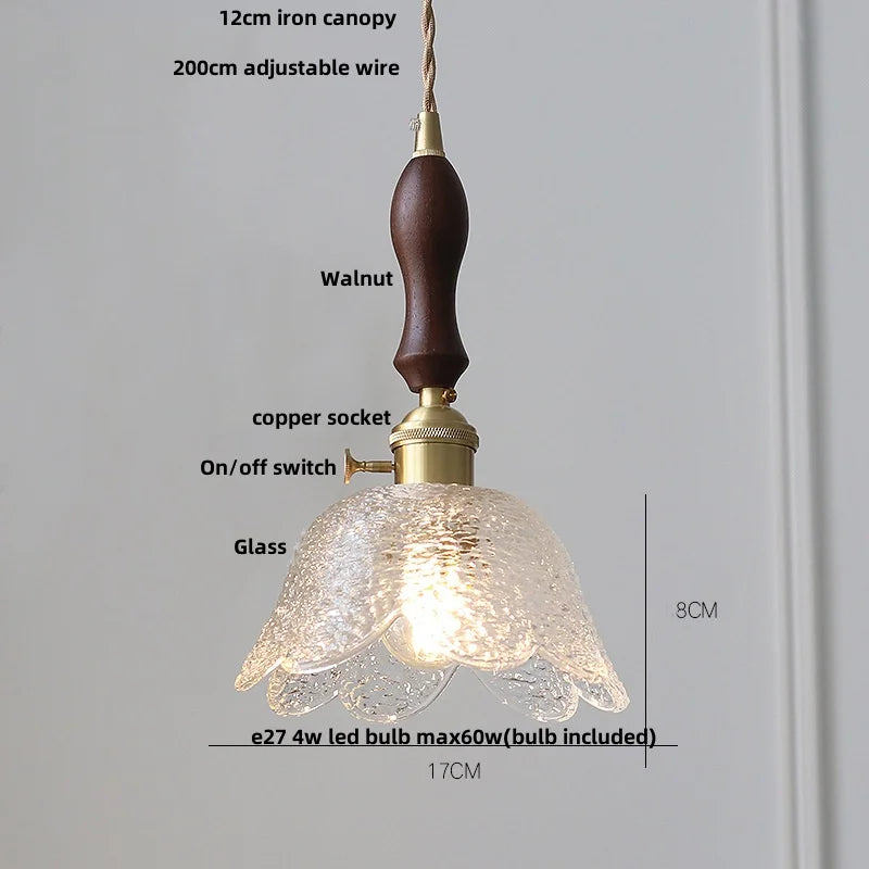 DecorBites™ Clear Glass LED Pendant Bar Kitchen Nordic Copper Dining Room Suspension