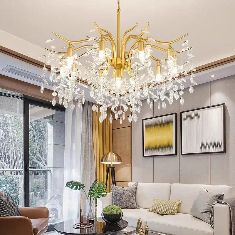 DecorBites™ Elegant Black Crystal Chandelier for Living Dining Bedroom Kitchen