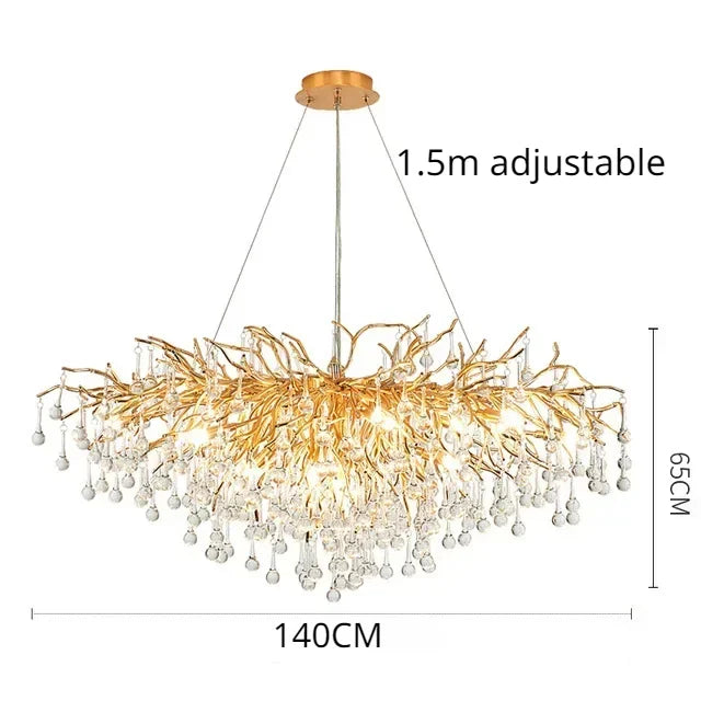 DecorBites™ Crystal Branch Chandelier | Indoor Luxury Gloss Light for Living & Dining Room