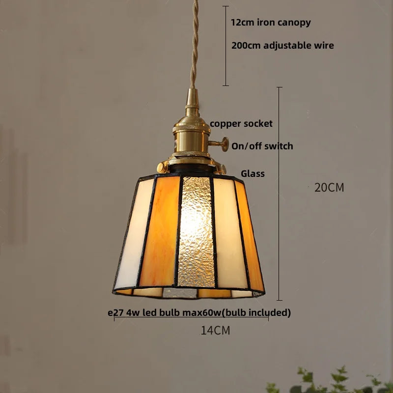 DecorBites™ Copper Knob Switch LED Pendant Lamp, Adjustable Glass Dining Room Lighting