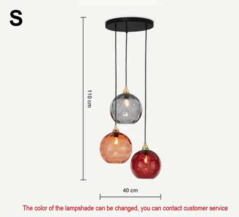 DecorBites™ Glass Ball Lustre Pendant Lights - Modern Kitchen Hanging Fixture