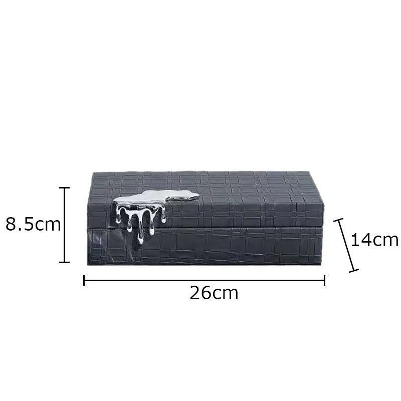 DecorBites™ Gold-plated Woven Leather Jewelry Box: Exquisite Storage Jar for Dresser and Desk