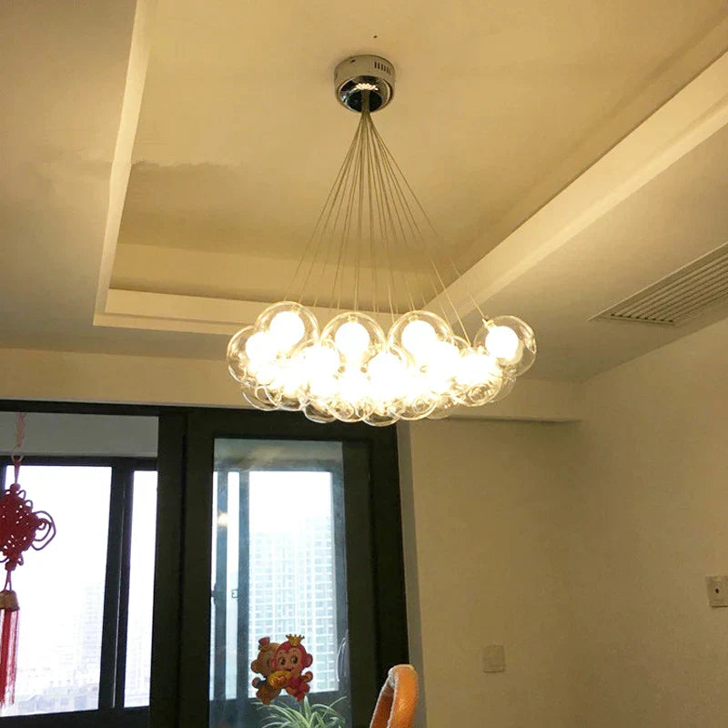 DecorBites™ Glass Ball LED Chandelier: Modern Nordic Style Lighting for Home Decoration