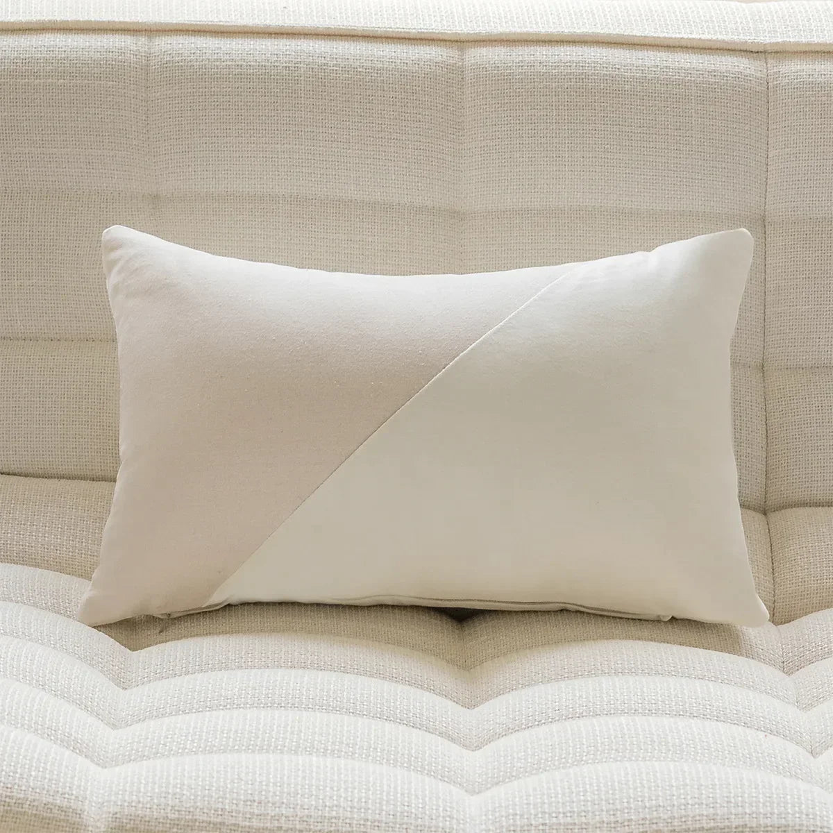 DecorBites™ Comfort Woolen Pillow Cover Beige Black Striped 45*45 Luxe Plush Home Décor